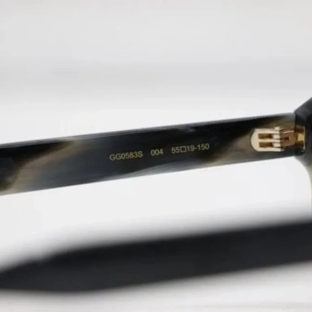 GUCCI GG0583S 004 55 19 Black/Gray Marble Brown Lens Sunglasses - Picture 8 of 10